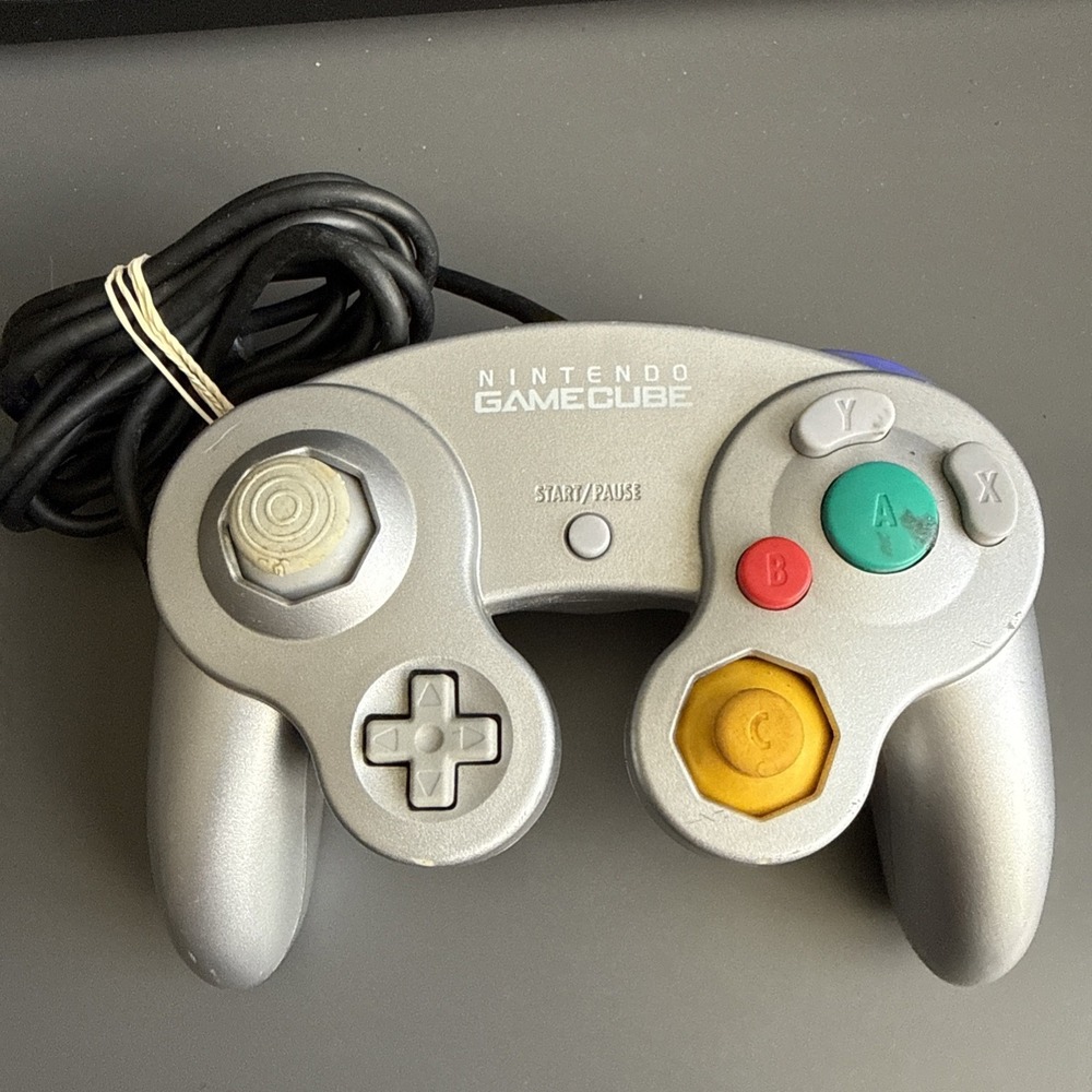 Genuine OEM Nintendo GameCube DOL-003 Platinum Silver Controller Untested